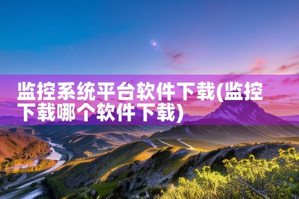 监控系统平台软件下载