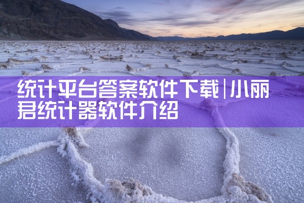 统计平台答案软件下载